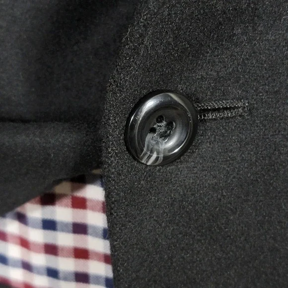 JOS A BANK GORDON Men's Sport Coat Blazer Two‎ Button Solid Black CASHMERE 43R
